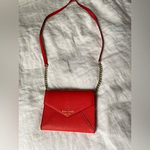 Kate Spade red leather crossbody